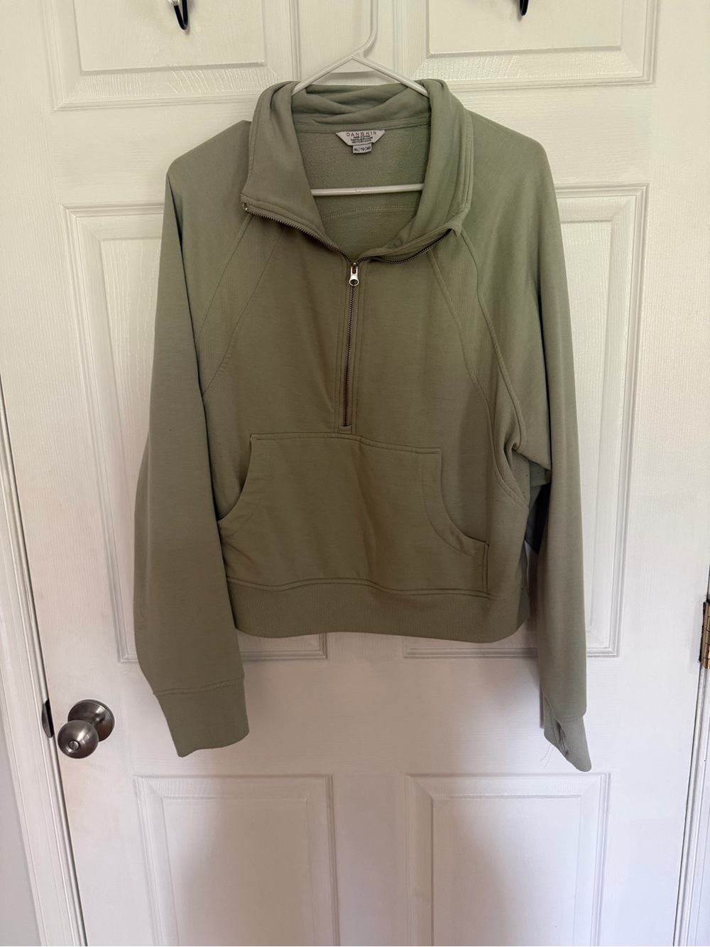 Danskin sage green  Half-Zip Pullover Sweater